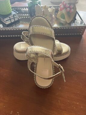 Dolce Vita Gold Metallic Strappy Platform Sandals